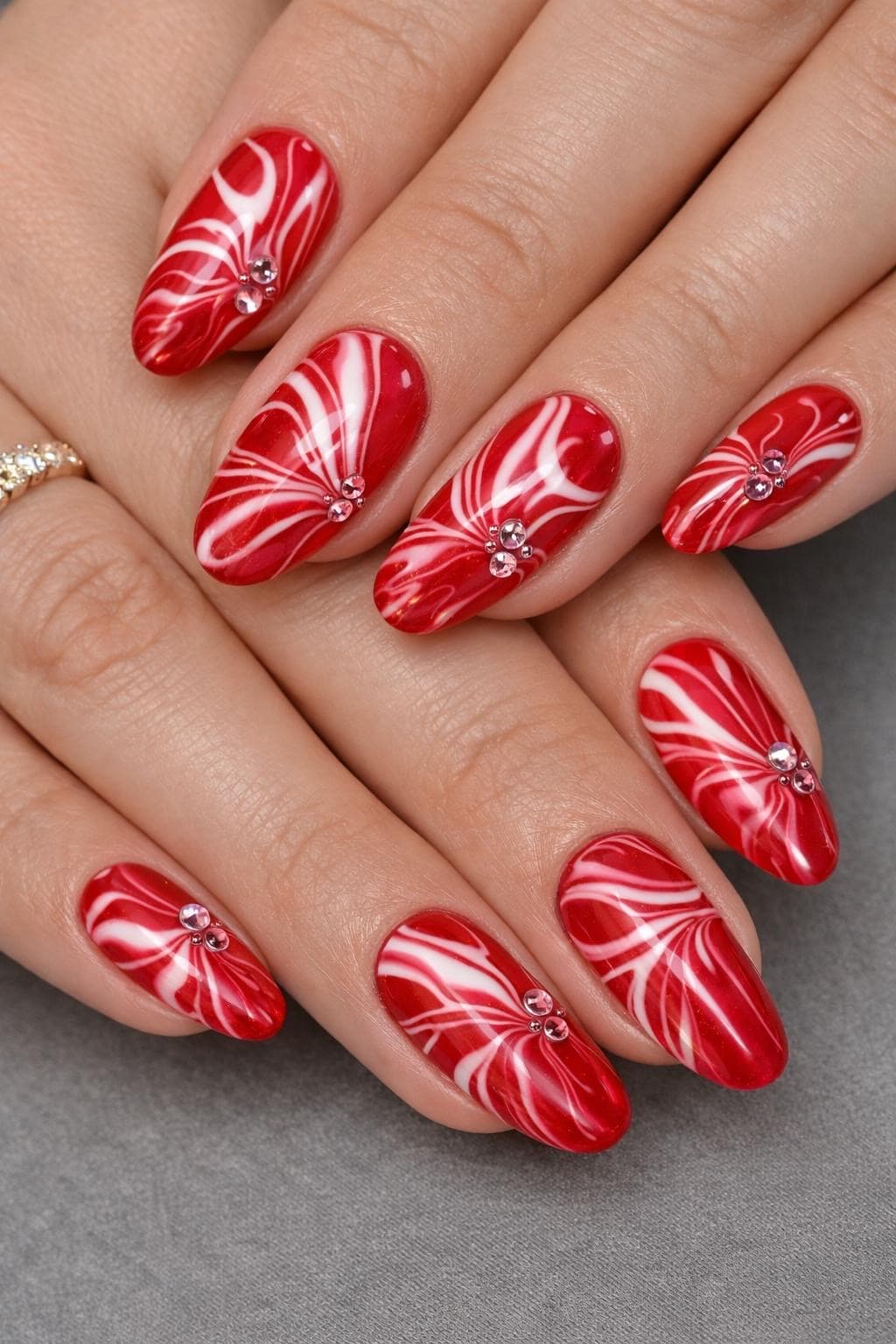 Red Tint Glossy Nails