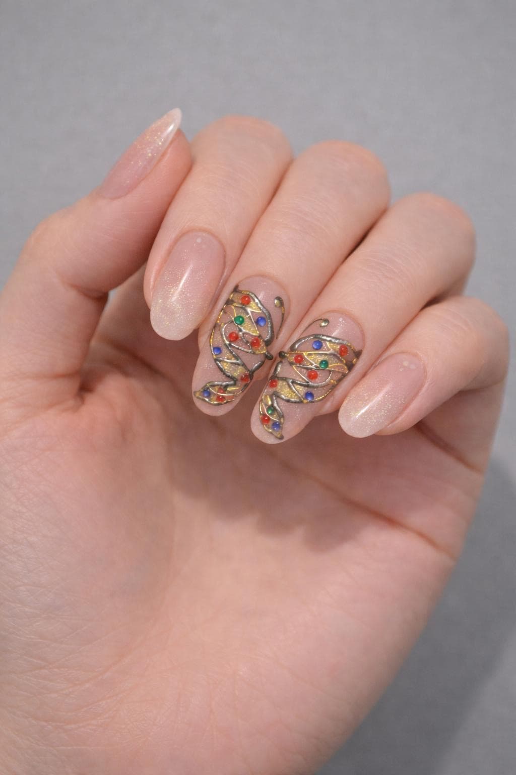 Butterfly Design With Chrome & Cat Eye Effect